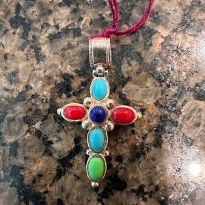 Colorful Cross Pendant Necklace
